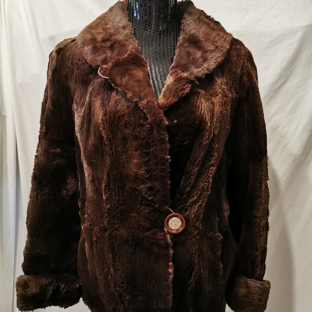 Vintage Fashion House Furs Brown Beaver Coat Med